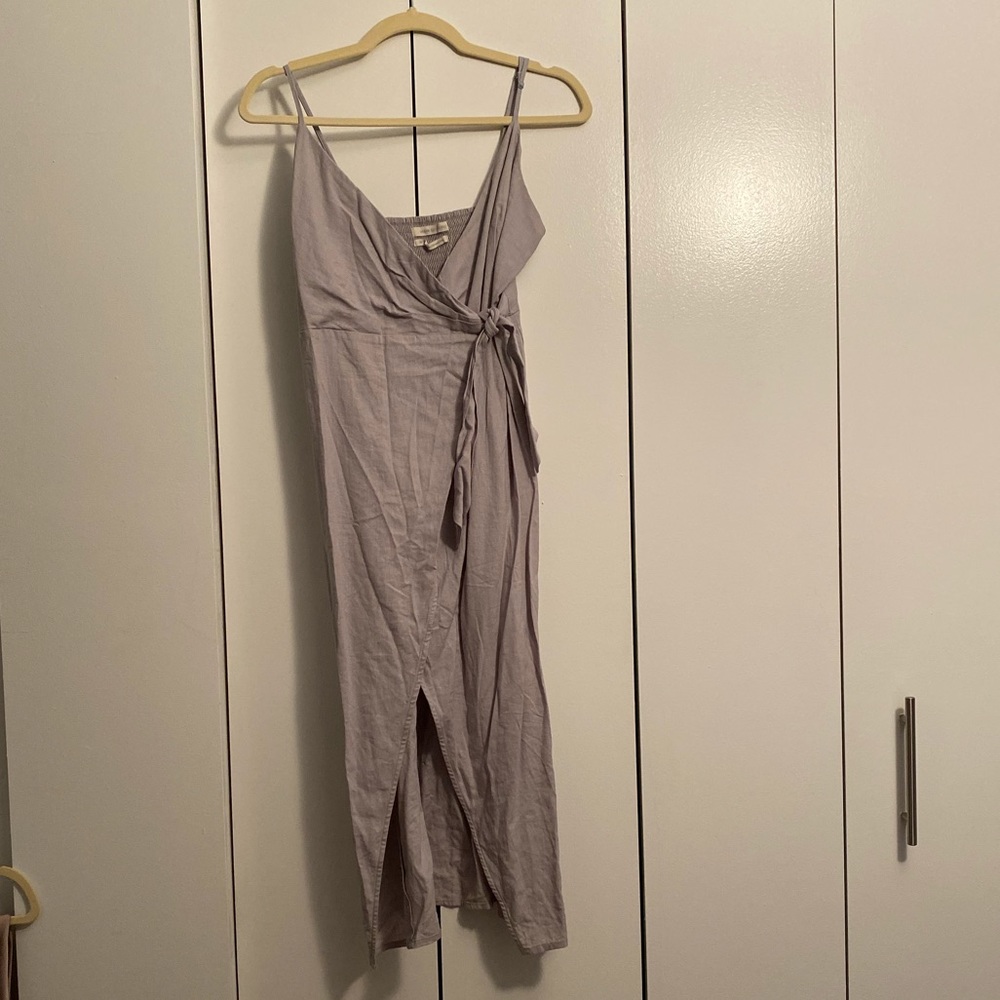 Urban Outfitters lavender linen wrap dress